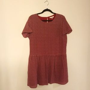 Madewell red silk dress